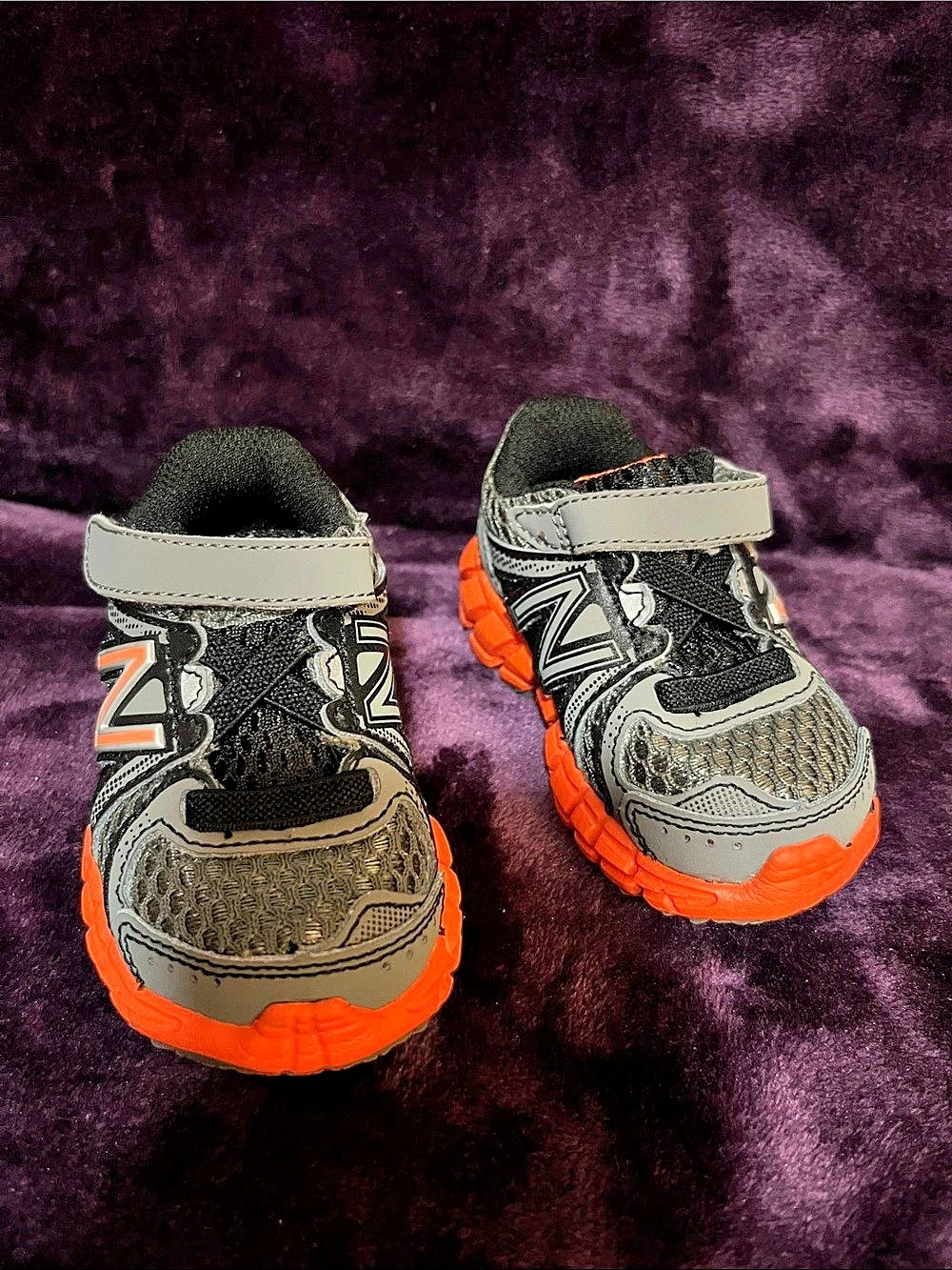 New Balance 515 Hook & Loop Toddler Gray & Orange Sneakers
